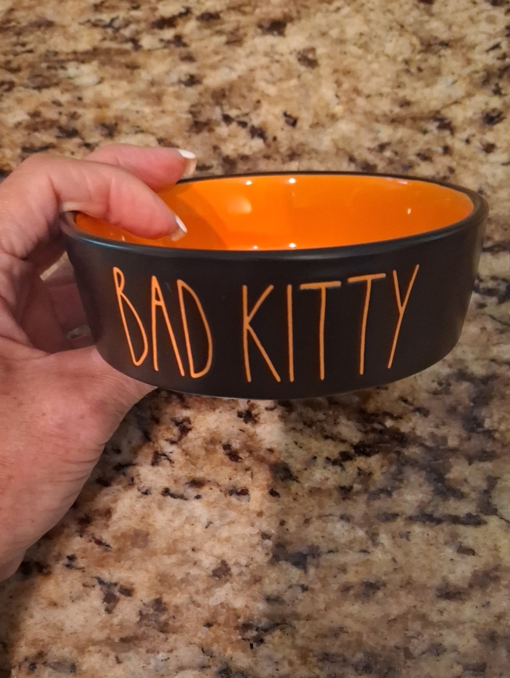 Rae Dunn Bad Kitty Ceramic Pet Bowl - NEW!